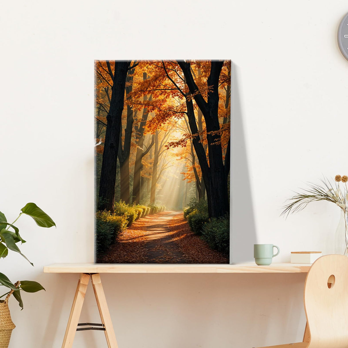 JOOZ Paint by Numbers Kit for Adults with Frame Forest Paint by Number with Easel Autumn Landscape Adult Paint by Number Kits Framed Canvas Tree Oil Painting Kits for Gift Home Wall Decor 8x12 Inch JOOZ