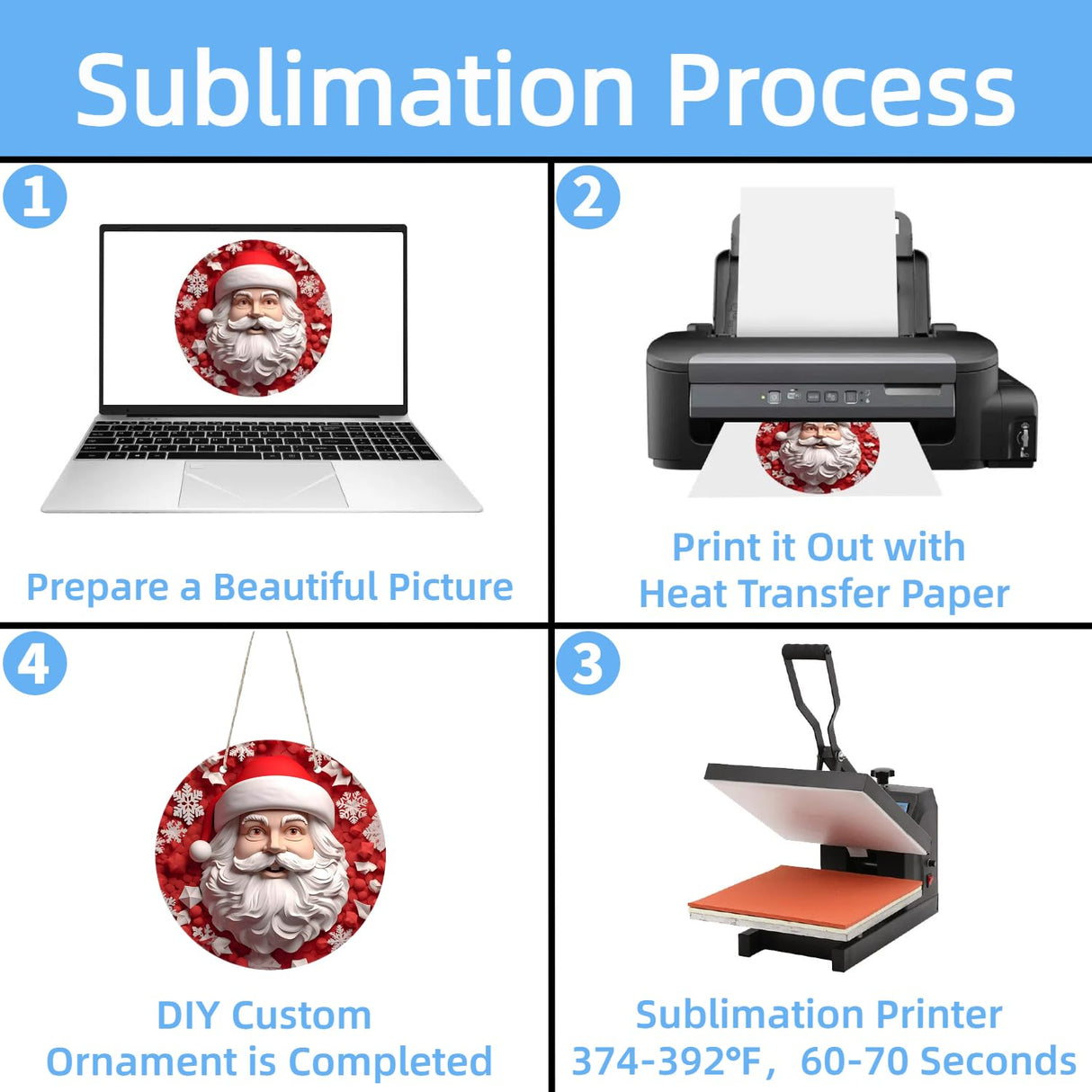 12 Inch Metal Sublimation Ornament Blanks, Unfinished Round Aluminum Sign Blank, Sublimation Door Hanger Blanks, DIY Decorative Door Hanger, Sublimation Metal Sign Blanks for Yard, Garden (10 pcs) Sevilinlu