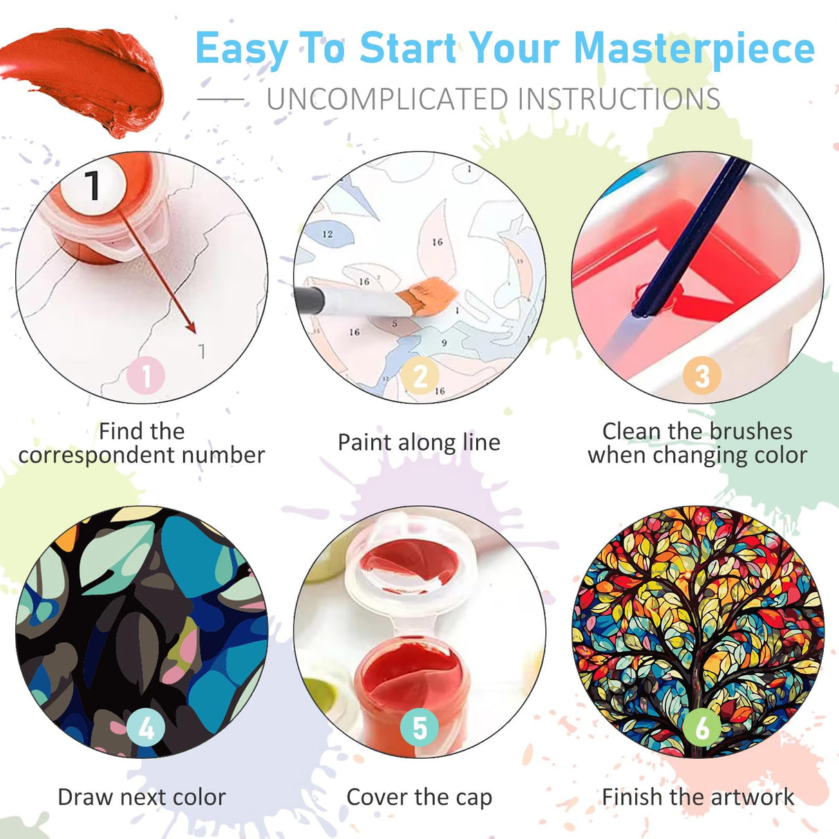 Paint by Numbers Kit for Adults- Tree of Life Adult Paint by Number Kits on Canvas for Beginners, Tree of Life DIY Acrylic Oil Number Painting Kits for Home Wall Decor Gift 16"x 20" (Without Frame) Offito