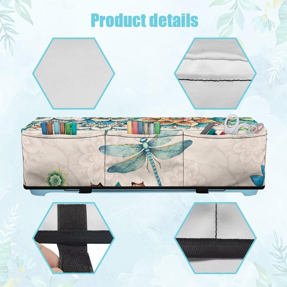Binienty Dragonfly Dust Cover Compatible with Cricut Maker 3, Explore Air 2, Cricut Explore 3 Machine,Boho Flower Cutting Machine Covers with Pockets Die-Cut Tools & Accessories Binienty