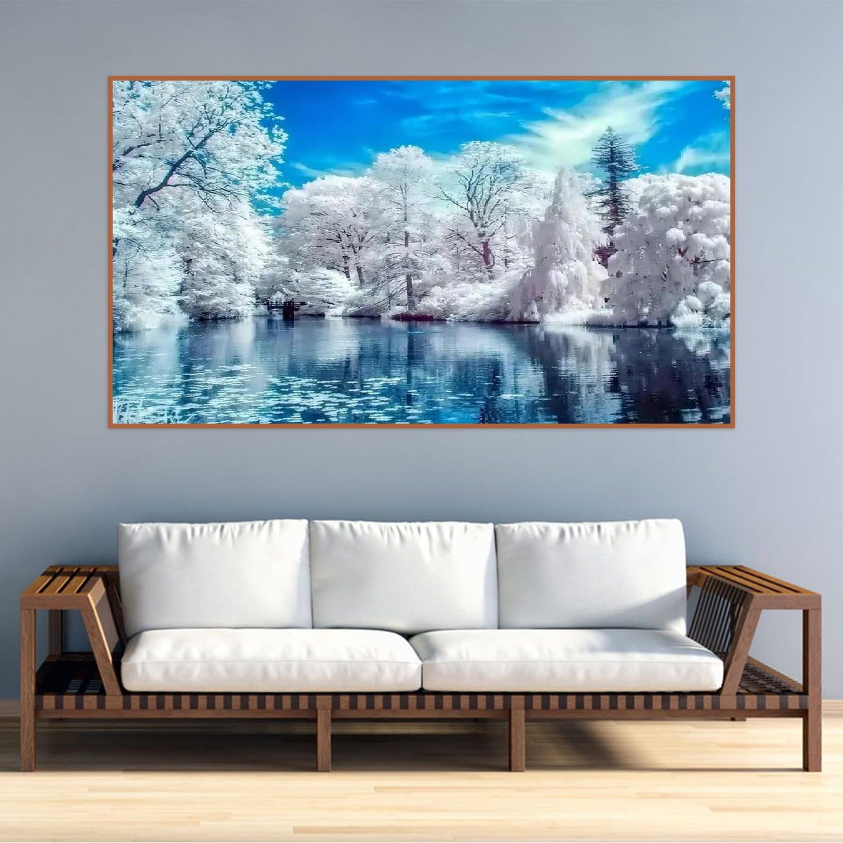 BOHADIY 5D Lake Diamond Painting, Diamonds Painting Winter Tree Kits for Adults,DIY Full Drill Crystal Rhinestone Arts and Crafts, Gem Art Paints with Diamond Home Wall Decor 27.5 X 15.7inch BOHADIY