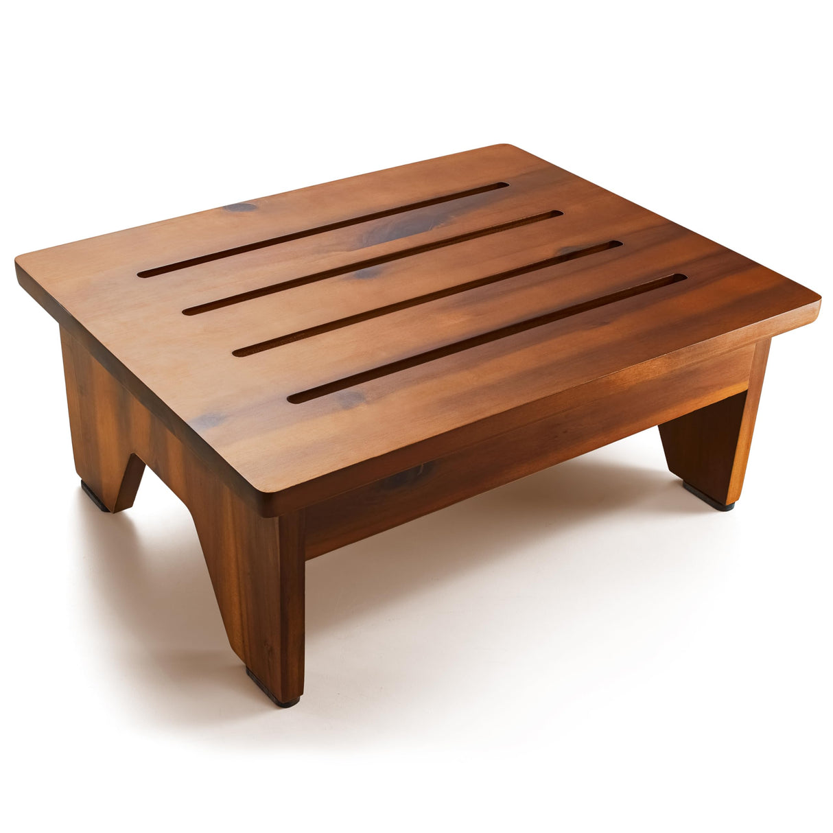 TINAMO 6.5" Acacia Wood One Step Stool for Adults (No Assemble Required)- 500 Lbs Wooden Step Stools Heavy Duty for High Bed Riser, Bathroom, Bedroom - Small Stepping Stool for Elderly, Seniors, Kids Tinamo