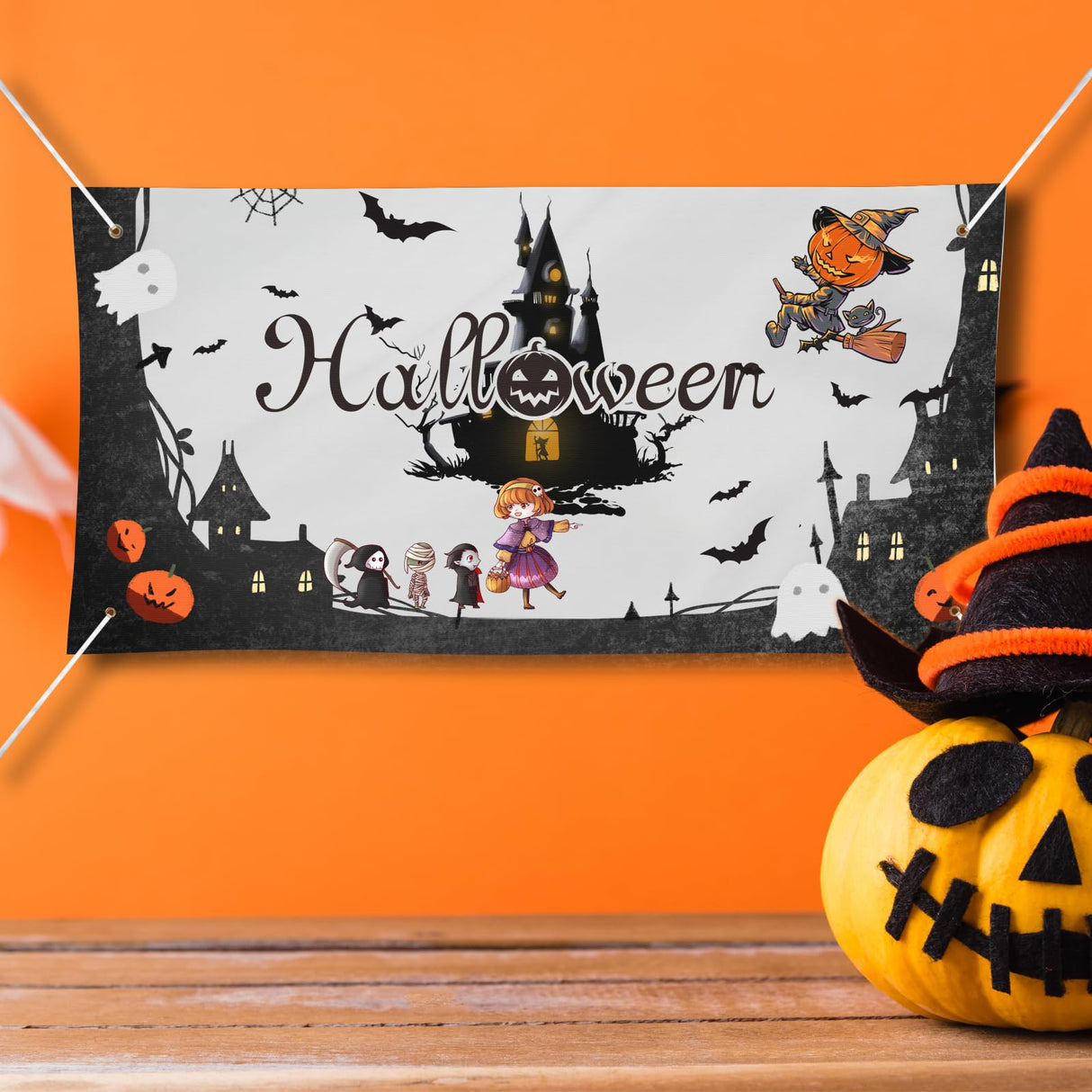 Large Banners Upgrage 300D Polyester Oxford Cloth Sublimation Banner with Hanging Rope Easy Hang Signs DIY Banner Signs for Wedding Birthday Parties Indoor Outdoor for Business Office 1.6 x 9.8 feet Tuhangcc