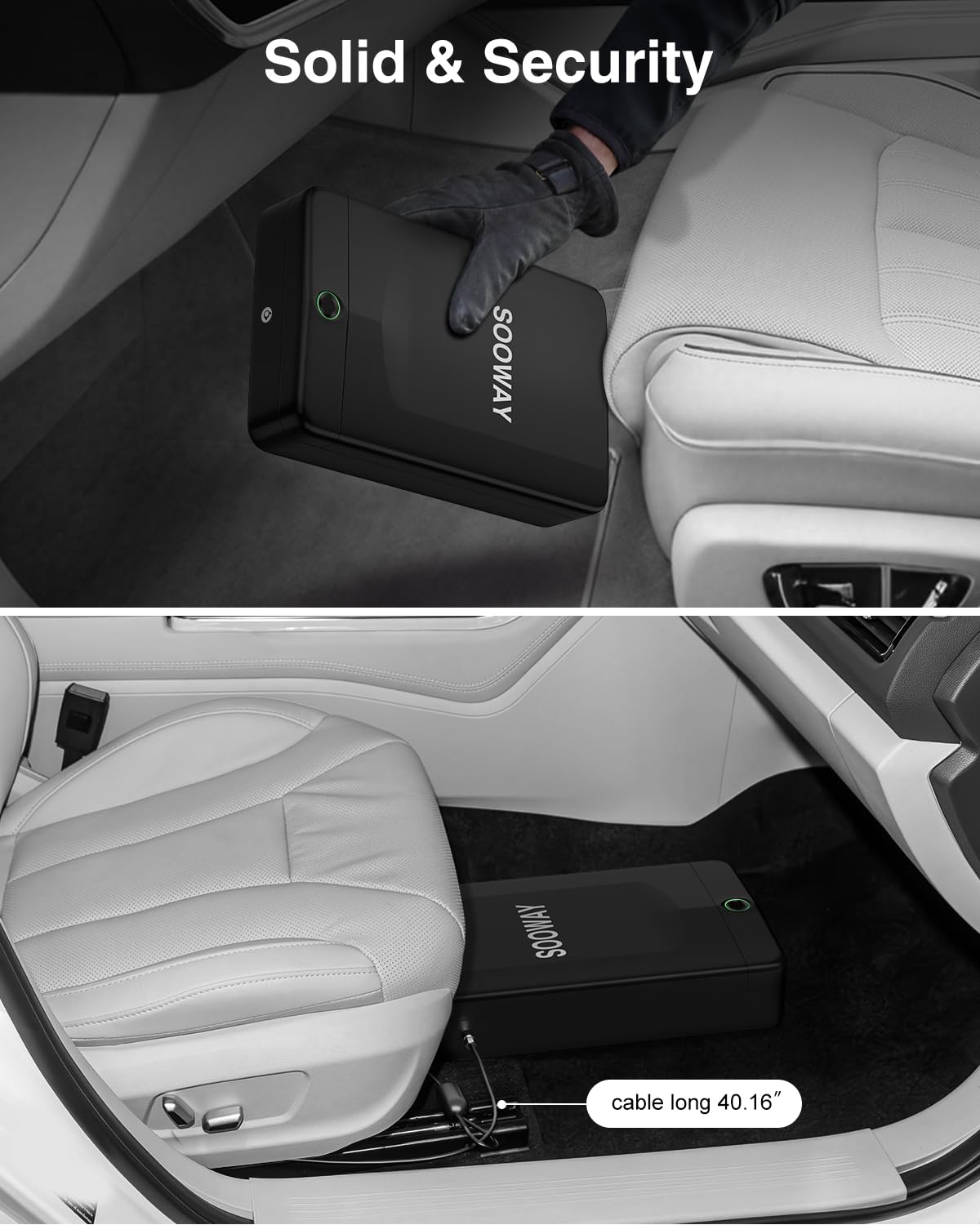 Gun Safe, Small Pistol Safe Biometric Gun Safe for Handgun, Portable Fingerprint Quick Access Gun Lock Box for Car Travel Nightstand Bedside SOOWAY