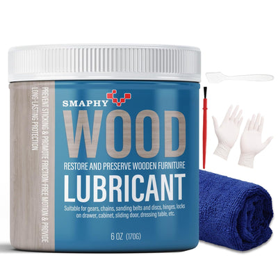 SMAPHY Wood Lubricant for Home Projects, Multi-Purpose Semi Paste Wax for Wood to Reduce Frictions of Drawer Slide, Door Hinge Lubricant for Preserving Furniture & Restoring Wooden Slide
