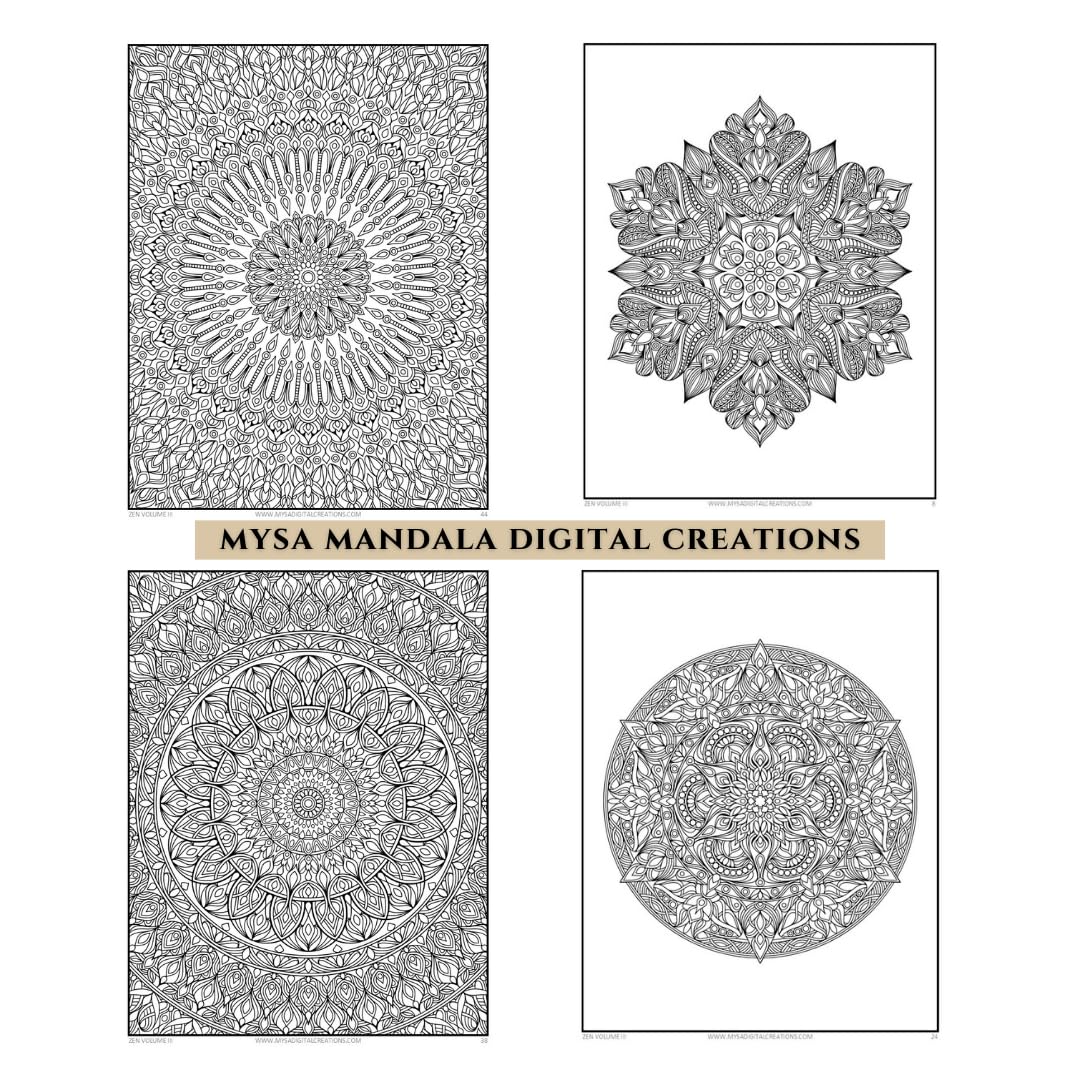Intricate Patterns Adult Coloring Book - Zen Mandalas Series - Volume III WoodArtSupply