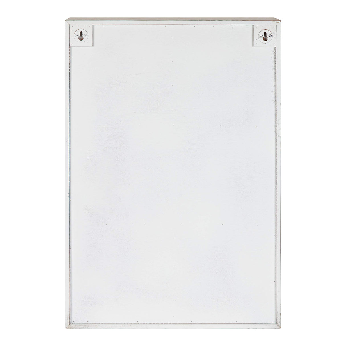 Kate and Laurel Megara Decorative Wooden Wall Hanging Curio Cabinet for Open Storage with Decorative Black Iron Door, Whitewash Finish Kate and Laurel