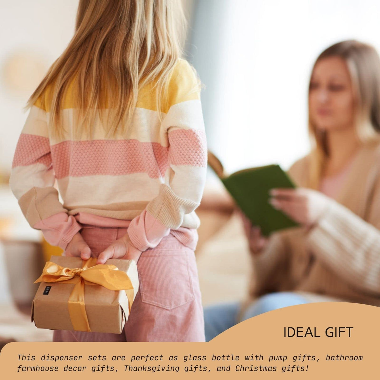 Glass Soap Dispenser Set. Hand Soap and Dish Soap Dispenser with Bamboo Tray. Vintage Soap Dispenser with Pump for Kitchen Sink and Bathroom. Stylish Permanent Label (Matte Black) DIDROOM