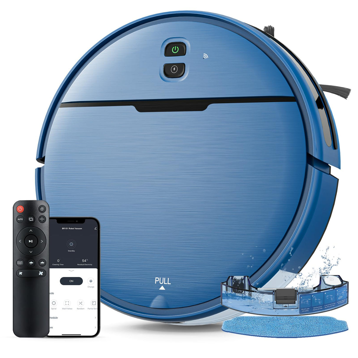 Robot Vacuum and Mop Combo, 2 in 1 Mopping Robot Vacuum Cleaner Compatible with WiFi/App, Robotic Vacuum Up to 2300Pa Suction, Self-Charging, Slim, Ideal for Hard Floor, Pet Hair, Low Pile Carpet iMartine