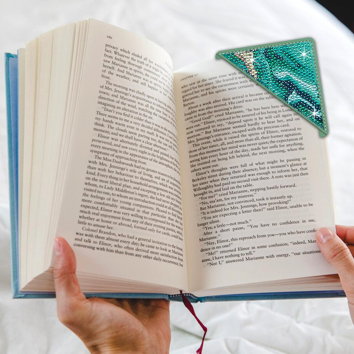 HTTDMY Diamond Art Painting Bookmarks,8Pcs DIY Cute Diamond Art Kits for Adults, Corner Bookmarks Small Crafts Kit for Women Book Lovers (Ocean) HTTDMY