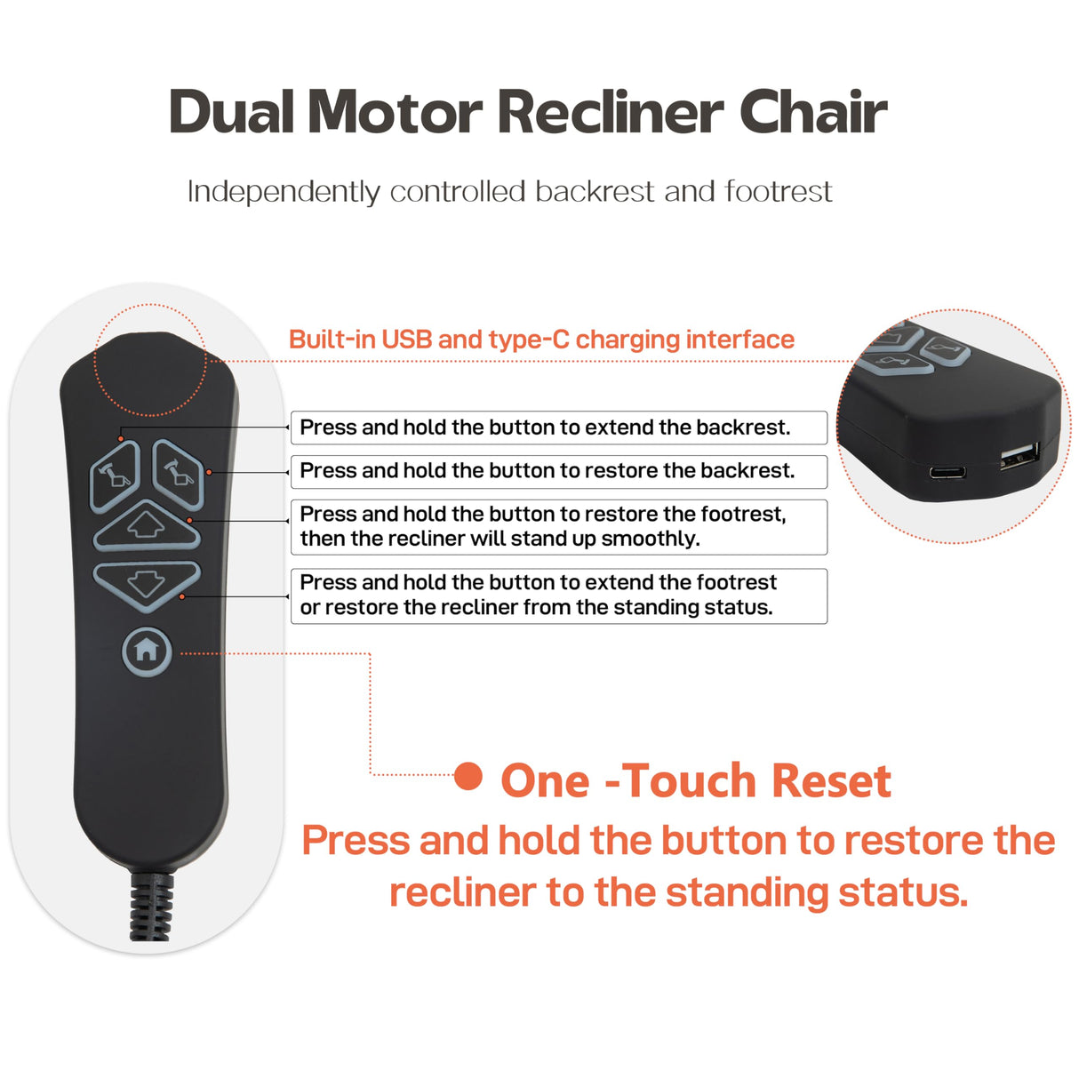 JIKFRIMA Power Lift Recliners Chairs for Elderly Adults Lay Flat Recliner with Heat & Massage, Wireless Charging Device, USB Ports, Cup Holder, Lumbar Pillow, 400Lbs(Faux Leather,Dark Brown) JIKFRIMA