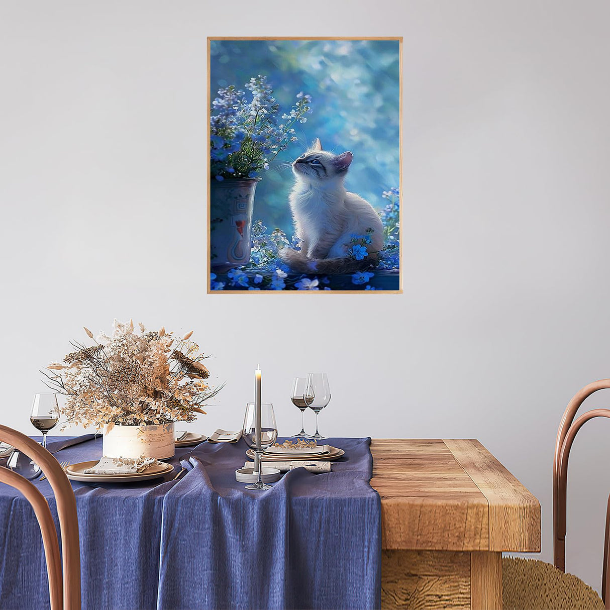 YQFCZDQ Round 5D Diamond Painting Kits for Adults,Cute Cat Animal Diamond Art Kits for Adults Beginner,Flowers DIY Full Drill Diamond Dots Paintings with Diamonds Gem Art Craft Home Decor 13.8x13.8in YQFCZDQ