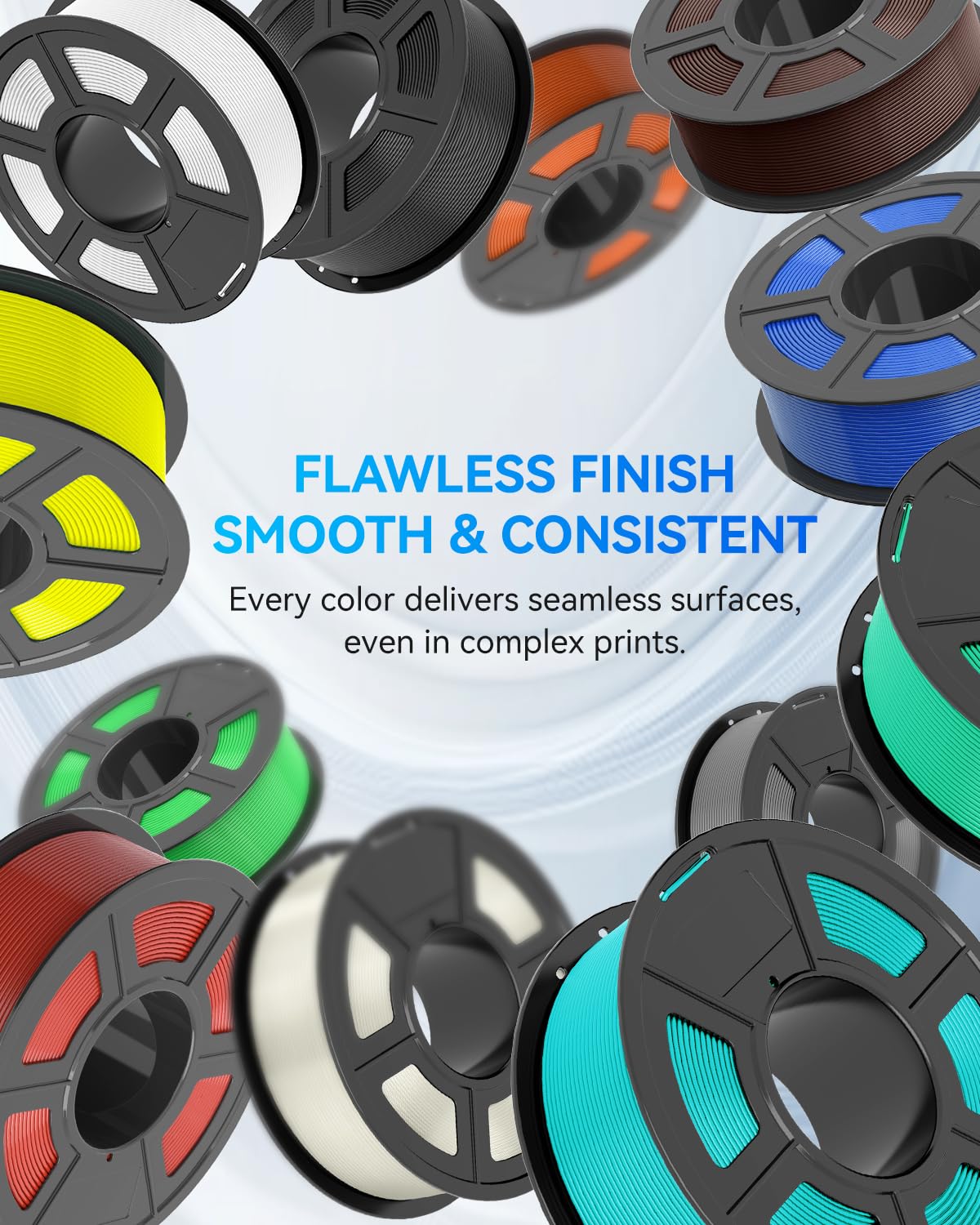 JAYO PLA+ Filament 1.75mm,3D Printer Filament PLA Plus Dimensional Accuracy +/- 0.02 mm, 1.1 Kg Per Spool, Black+White+Blue+Red Pack of 4 JAYO