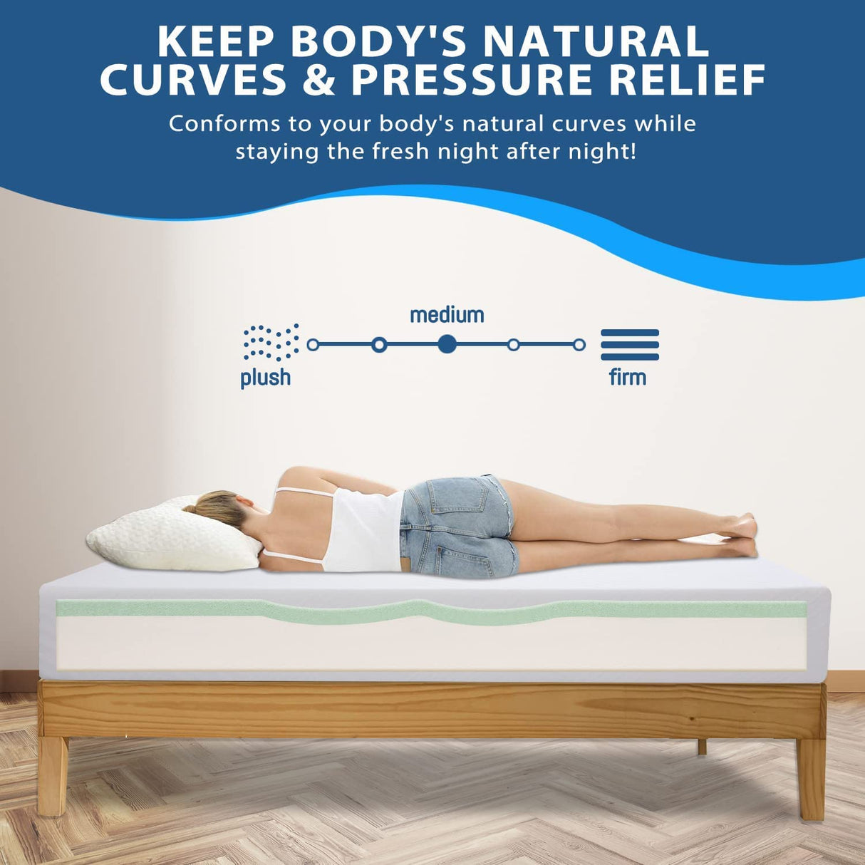 MLILY Twin Mattress, 8 Inch Memory Foam Mattress Twin Size in a Box for Bunk Bed Trundle Bed, Medium Firm, CertiPUR-US Certified MLILY