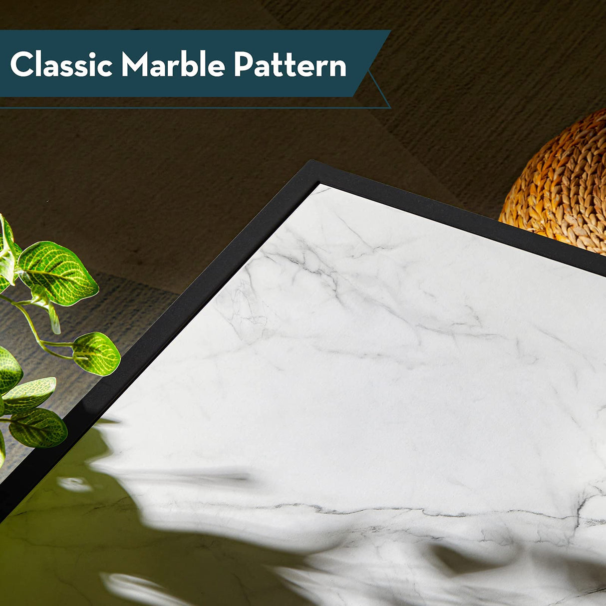 SAYGOER White Coffee Table,Small Square Coffee Table,Modern Center Table for Living Room Office 27.6 * 27.6 * 15.7 Inch, Easy Assembly, White Faux Marble Top SAYGOER