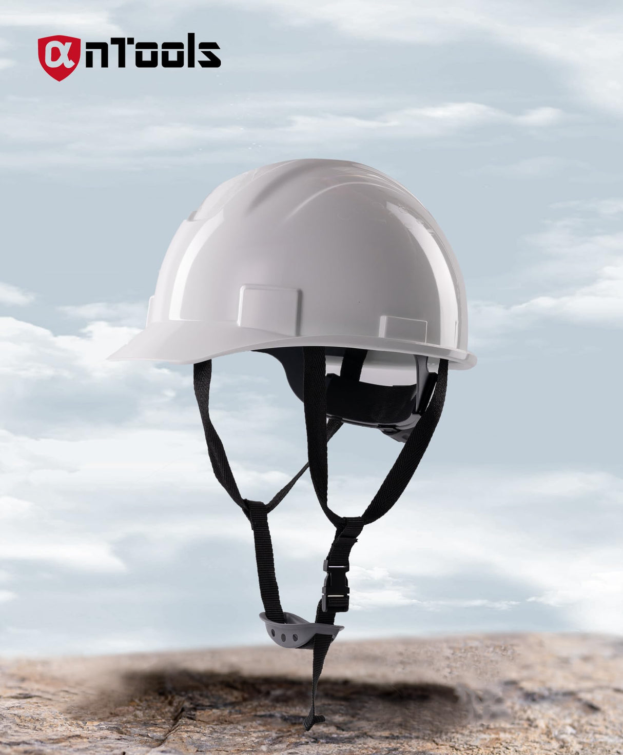 AnTools White Cap Style Hard Hat, OSHA Construction Work Approved, 4-Point Adjustable Suspension, ANSI Z89.1 AnTools