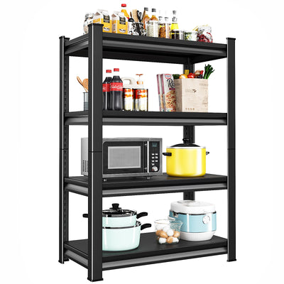 SUPPNEED 1400LBS Garage Storage Shelves Heavy Duty, 35" W x 16" D x 66" H,4-Tier Garage Shelving Heavy Duty, Industrial Metal Shelving Units for Basement,Fish Tank,Black
