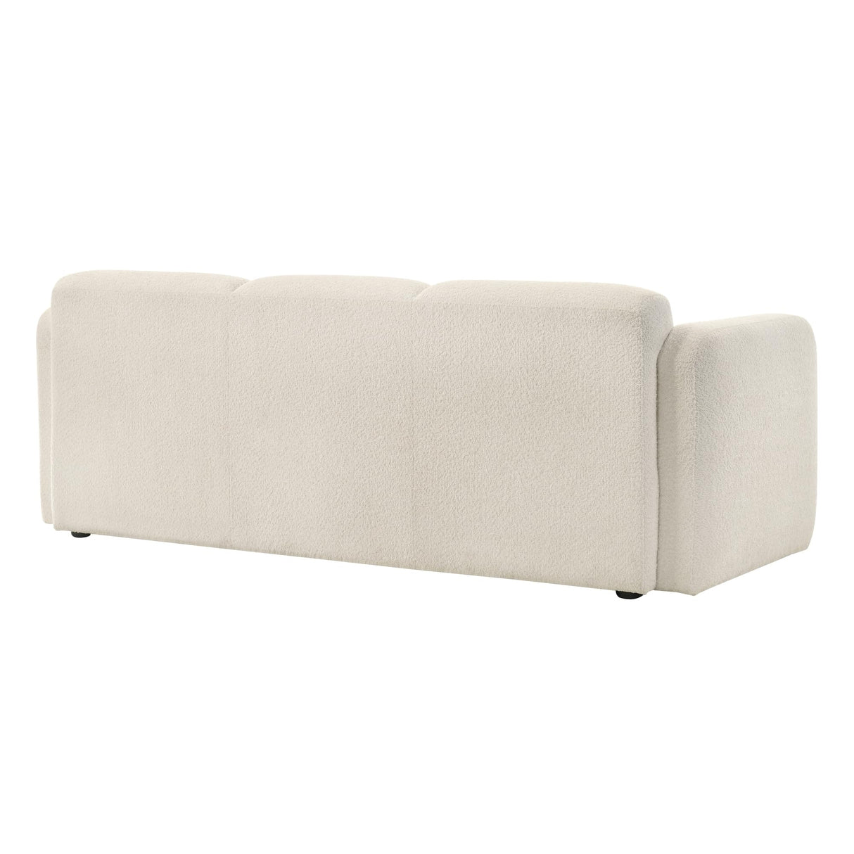 Sierra Modern 83 in. Ivory Boucle Handcrafted Contemporary Sofa for Living Room or Couch for Family Room with Rounded Arms Armen Living