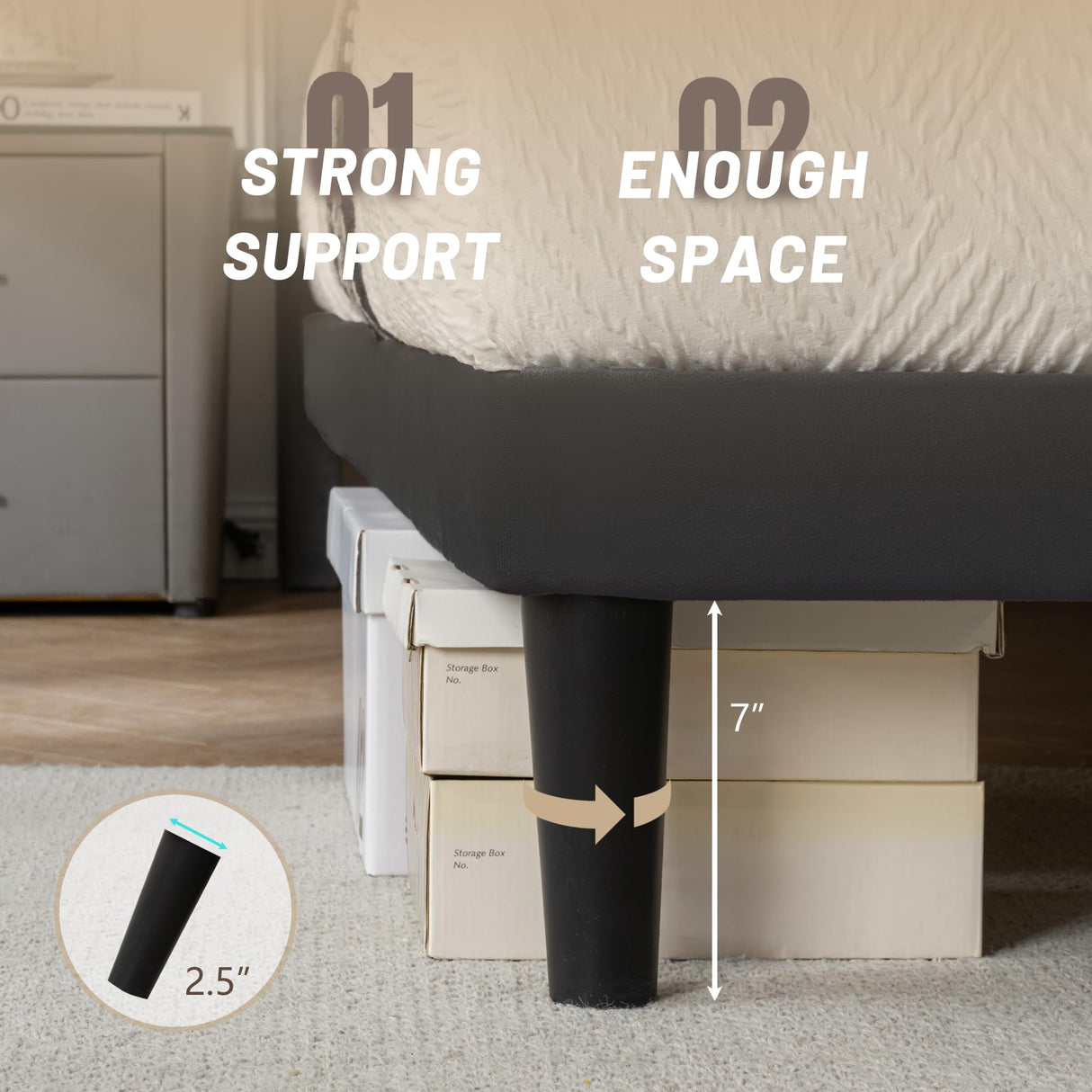 DUMGTIF Queen Size Platform Bed Frame with Velvet Upholstered Headboard and Sturdy Wooden Slats Support,Mattress Foundation,Easy Assembly, No Box Spring Needed,Slip Resistant (Black, Queen) DUMGTIF