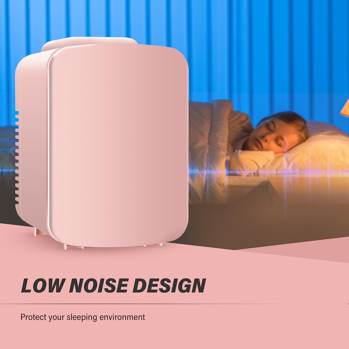 YSSOA 4L Mini Fridge 6 Can Portable Cooler & Warmer Compact Refrigerators for Food, Drinks, Skincare, Office Desk, Pink YSSOA