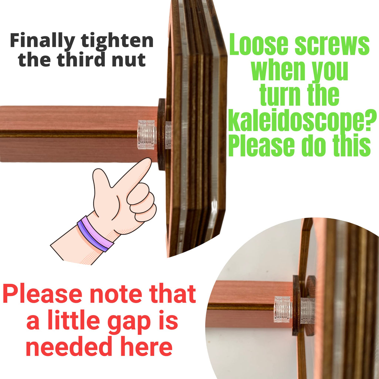 vidonio 2PCS Natural DIY Kaleidoscope Kit, New Wooden Magic Rotating Kaleidoscope Making Set for Nature Lovers, Best Gift, Outdoor Classic Handmade Education Toys for Kids vidonio