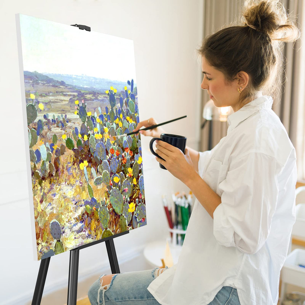 Easels for Painting Canvas, Aredy 66" Art Easel for Drawing, Portable Painting Easel Stand, Metal Table Top Easel Aredy