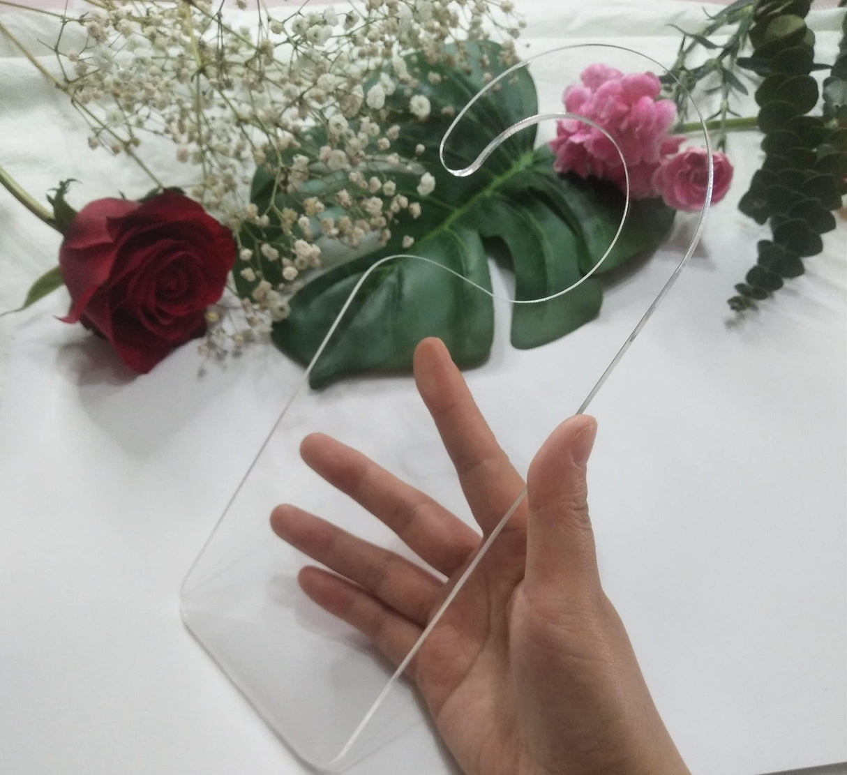 5pcs of Acrylic Door Hanger Blank,Personalised Acrylic Wedding Name Sleeping Door Hanger Sign,Acrylic Baby Wardrobe Dividers (Clear) XIAOYUE