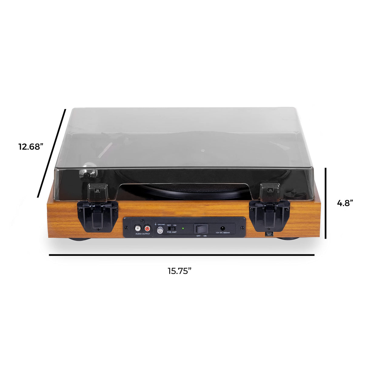 Electrohome Montrose Vinyl Record Player 2-Speed Belt-Drive Turntable, with Audio-Technica Stylus, Speed Control Motor, Built-in Preamp, Wood Plinth, Anti-resonant Platter, Auto-Stop (RR35) Electrohome