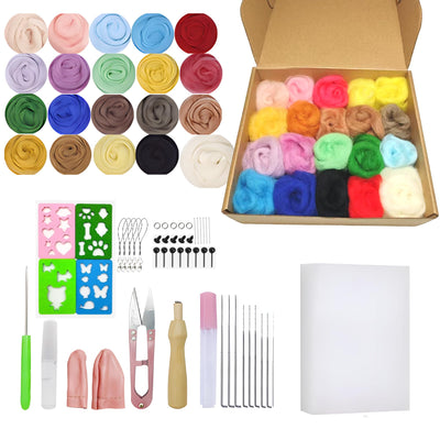 Catopia Needle Felting Kit,Wool Roving 20 Colors Set,Tools for Felted Animal Needle Felting Supplies,Needle Wool Felting Tools Kit