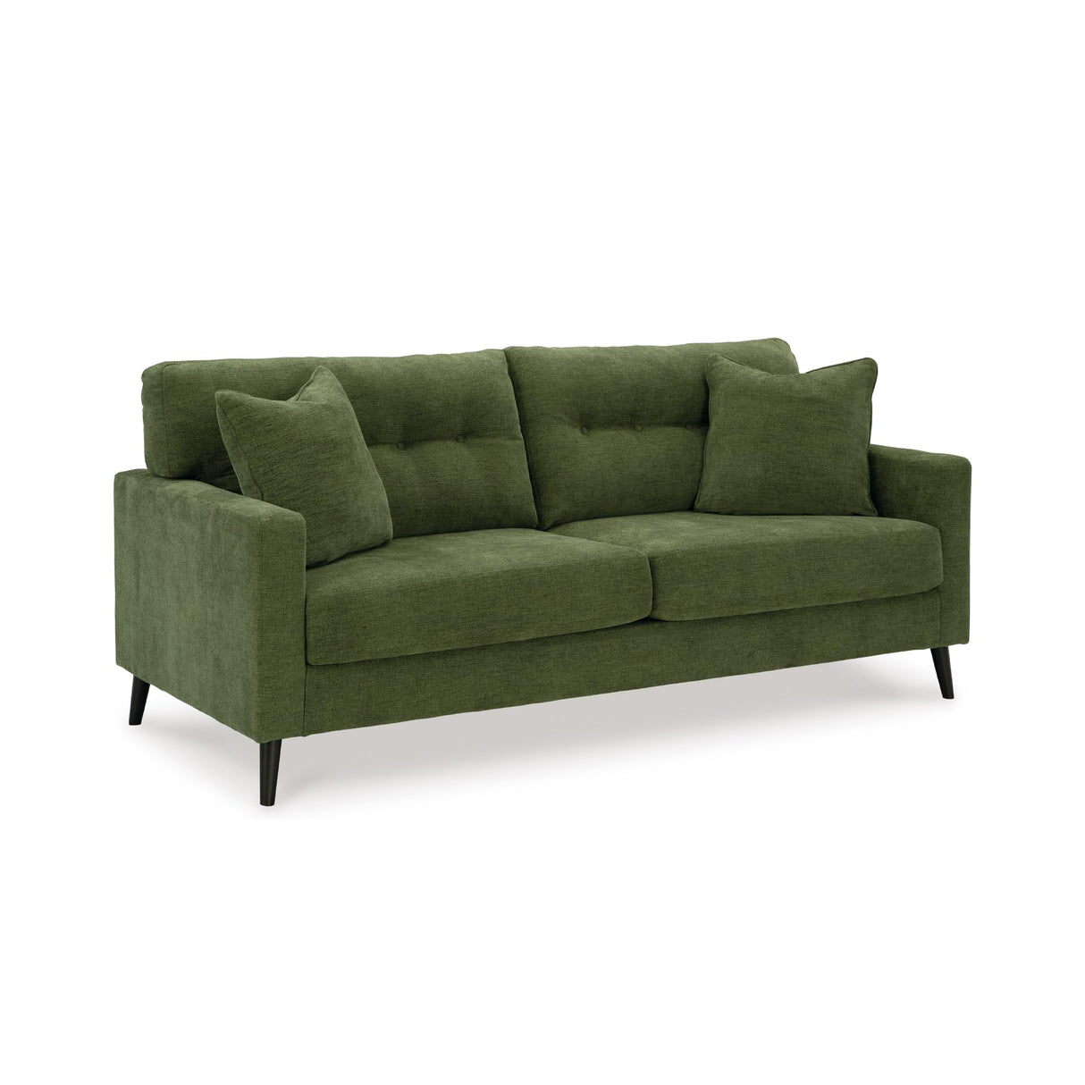 Signature Design by Ashley Bixler Mid-Century Modern Tufted Sofa with 2 Toss Pillows, Green Signature Design by Ashley