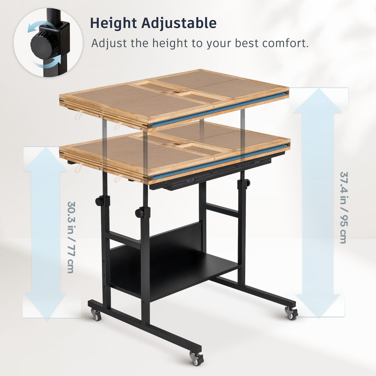 Becko US 2000 Piece Tilting & Rotating Jigsaw Puzzle Table with 8 Drawers & Cover, Foldable Jigsaw Puzzle Board with 5 Tilt Angles & Height Adjustment, Puzzle Storage, for 2000 Pieces Jigsaw Puzzles Becko US