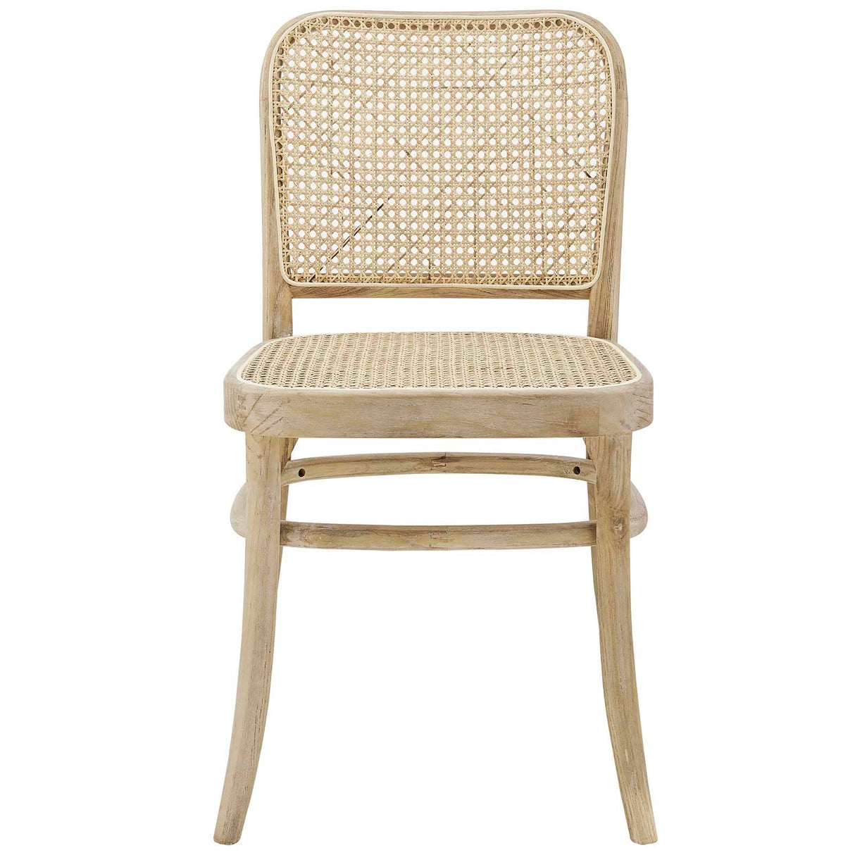 Modway Winona Elm Wood Cane Rattan Seat, Dining Side Chair, Gray Modway
