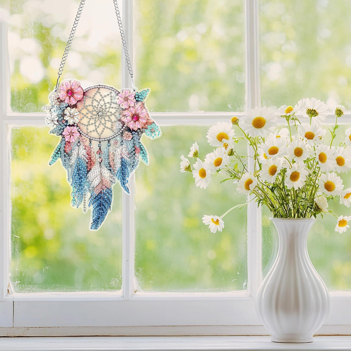 Hanging Diamond Art Kits for Adults Beginners, Dreamcatcher Diamond Painting Pendant Kit, DIY Acrylic 5D Special Shaped Crystal Diamond Gem Art Painting Hanging Ornament for Home Wall Decor and Gift Genius maker