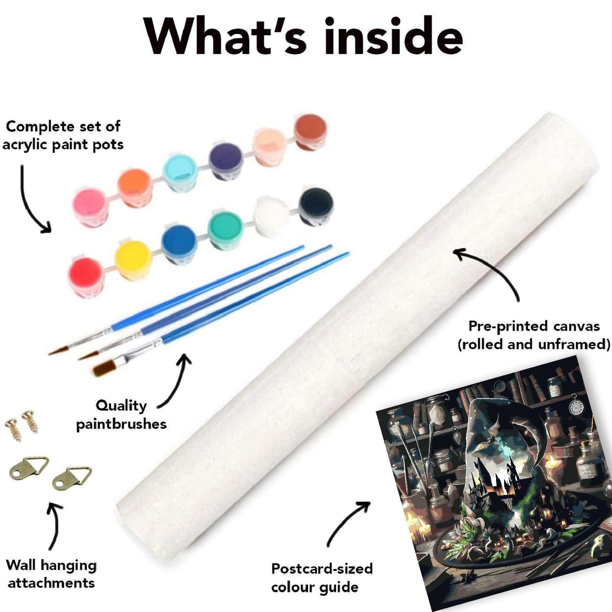 Paint by Numbers Kit for Adults Beginner, Halloween Hat Landscape Adult Paint by Number Kits On Canvas, DIY Oil Painting Kits for Gift Home Wall Decor 16x16 Inch BYGFHLYW