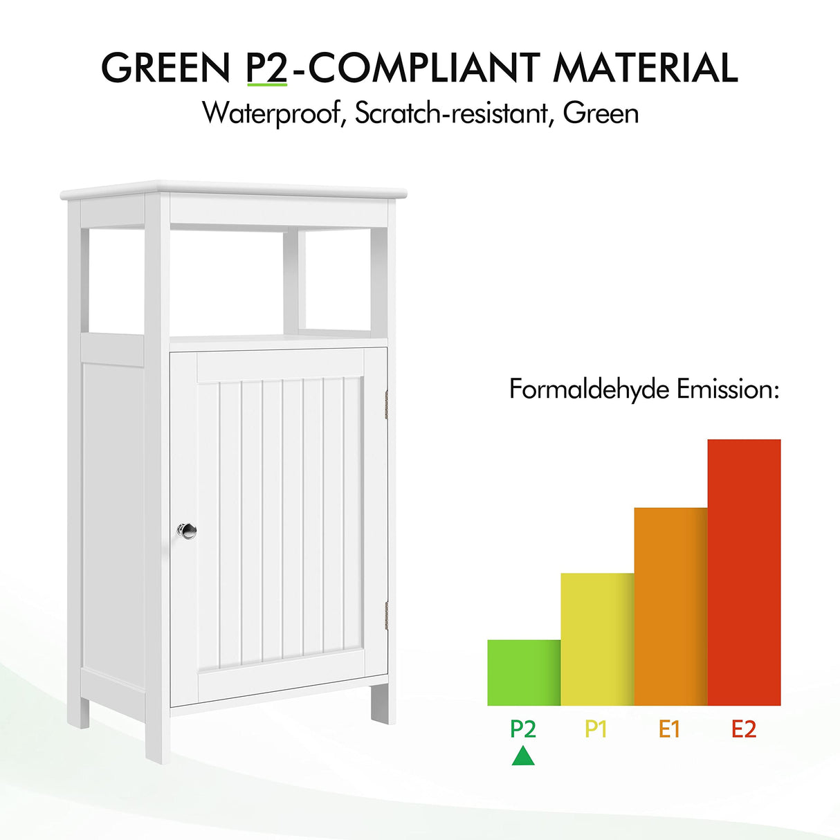 Yaheetech Single Door Floor Cabinet, Bathroom Free Standing Storage Organizer with Adjustable Shelf, Narrow Side Cabinet for Living Room, White Yaheetech