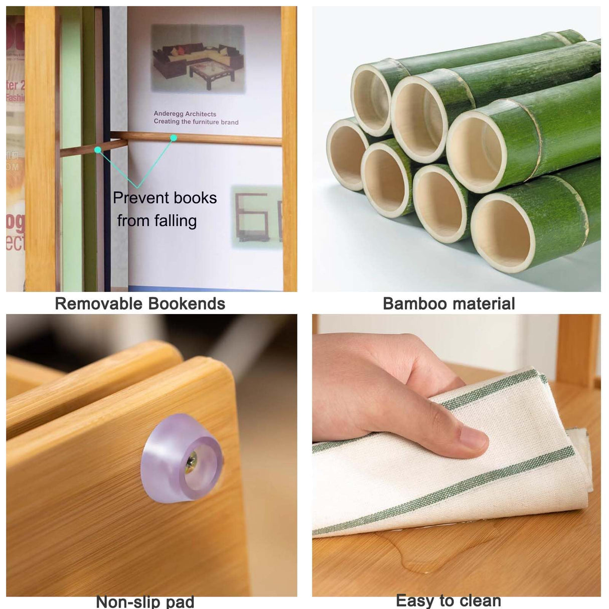 360° Rotating Bamboo Bookshelf - Multi-Tier Book Storage Rack for Efficient Organising Generic