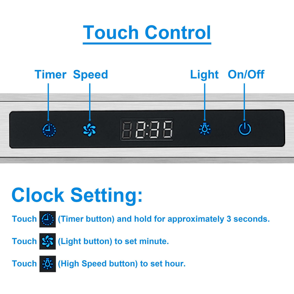 SNDOAS Range Hood 30 Inch Under Cabinet,Ductless Range Hoods with Touch Control,3-Venting Kitchen hood,Stainless Steel Vent Hood,Under Cabinet Range Hood 30 inch,Hood Vents for Kitchen 3 Speeds SNDOAS