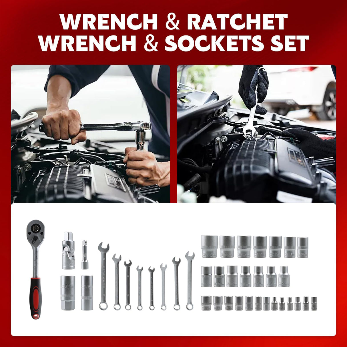 899pcs Home Repair Tool Set Kit for Men, Toolbox Storage Case with 4 Drawers, General Household Tool Kit with Rolling Tool Box, Tool Set Kit for Maintenance, Garden, Homeowner, Handyman -Black Buzleer