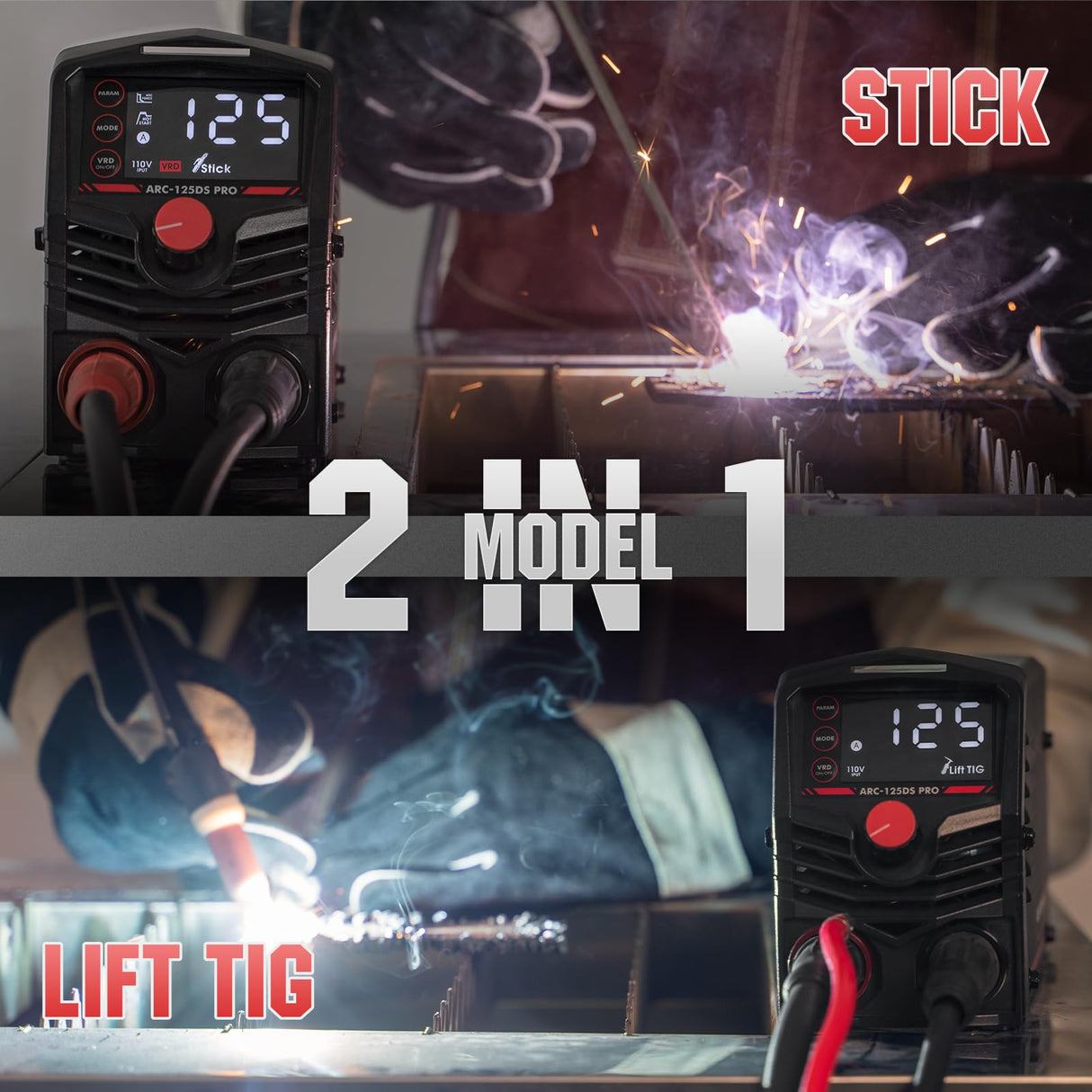 YESWELDER Large LED Display 125Amp Stick Welder,110V Portable ARC Welding Machine, Mini MMA Welder Machine with Hot Start, Arc Force YESWELDER