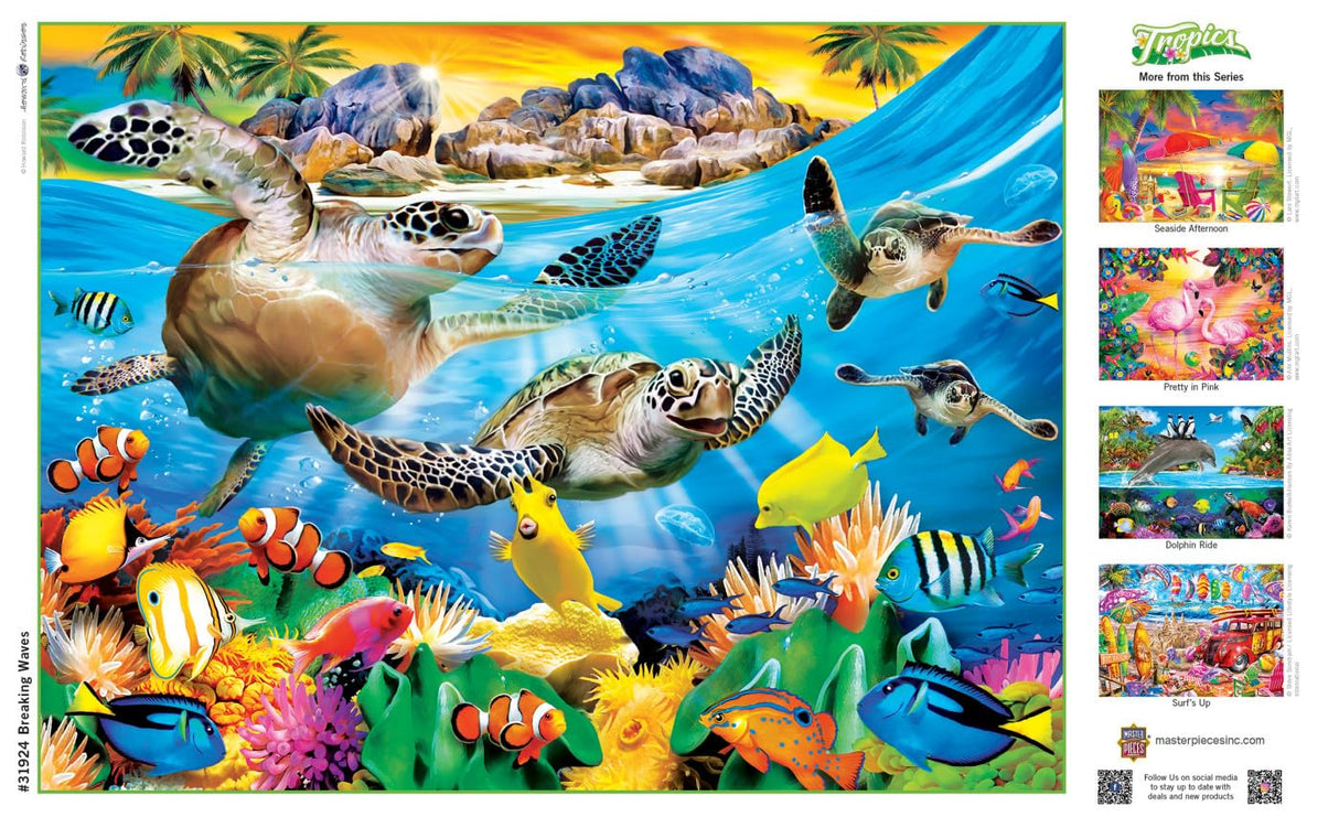 MasterPieces 300 Piece EZ Grip Jigsaw Puzzle - Breaking Waves - 18"x24" Masterpieces