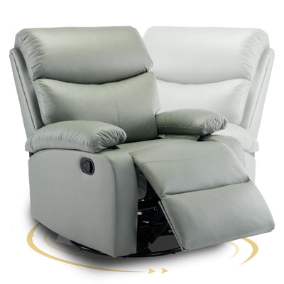 GNMLP2020 Swivel Rocker Recliner Chair for Adults, Rocking Recliner Chair, Manual Small Recliners for Small Spaces, Single Sofa Recliner for Living Room, RV, Green