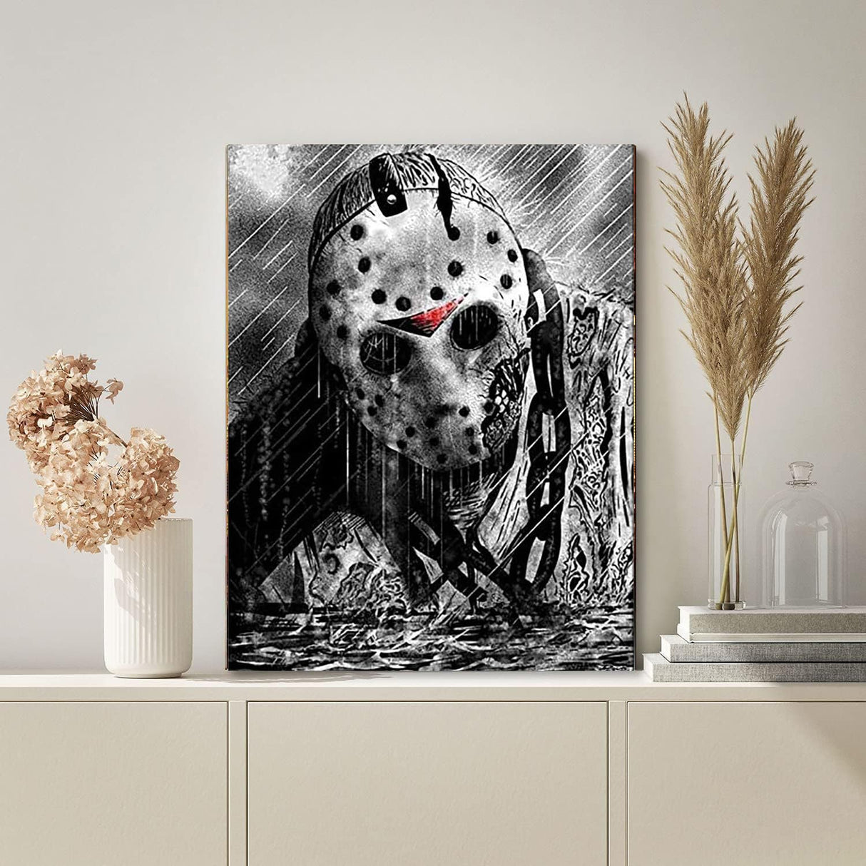 Generic DIYPAINTING 5D Diamond Art Painting by Number Kits Horror Movie Halloween 16X20 Painting Cross Stitch Full Drill Crystal Rhinestone Embroidery Pictures Arts Craft for Home Wall Decor Gift WoodArtSupply