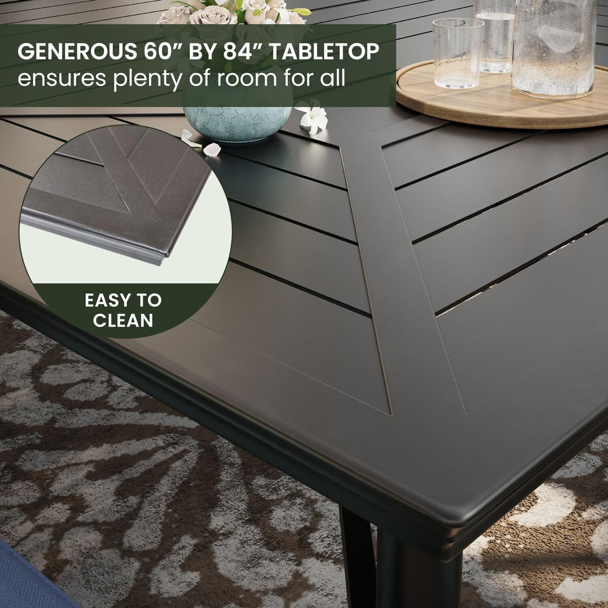 Hanover Montclair 11-Piece Patio Dining Set with 10 Swivel Rocker Chairs, Accent Lumbar Pillows and 84"x60" Steel Stamped Rectangular Table, Large Outdoor Patio Dining Set for 10, Navy Blue Hanover