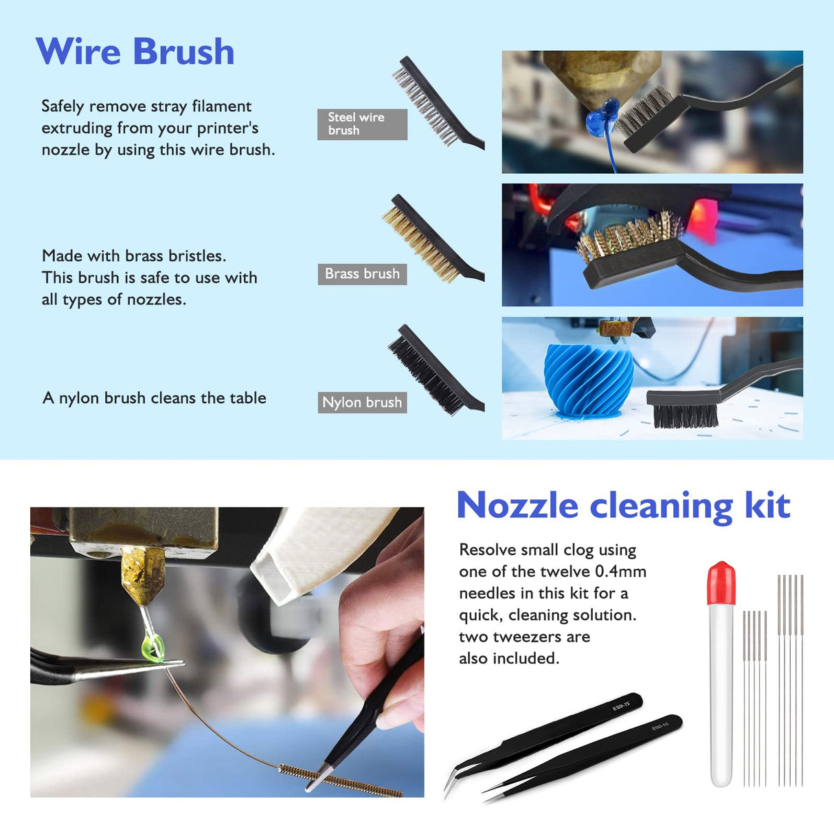 YEETIN 45 Pieces 3D Printer Tools Kit, 3D Printing Accessory Includes Deburring Tool, Digital Caliper, Art Knife Set, Tube Cutter, Storage Bag Suitable for 3D Print Removing, Cleaning, Finishing YEETIN