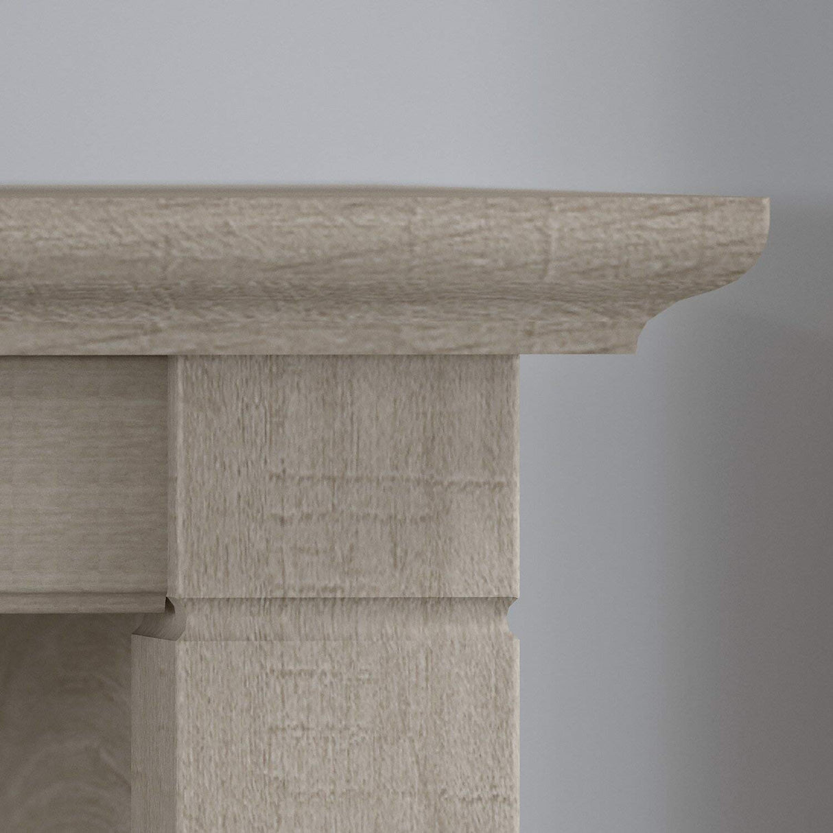 Bush Furniture Key West Console Table with Drawers and Shelves in Washed Gray Bush Business Furniture