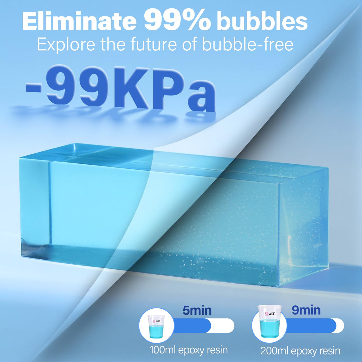 LET’S Resin Upgraded Resin Bubble Remover, Eliminate 99% Bubble in 5-9 Minutes, 99Kpa with Digital Display,Bigger Capacity, Auto Vent, Timer for Epoxy Resin Casting, Resin Art Crafts, Jewelry Making LET'S RESIN