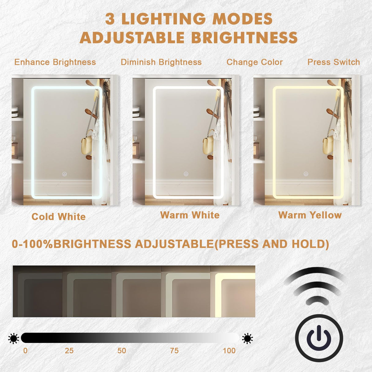 Hadulcet White Vanity Desk with Mirror and Lights, LED Vanity with Power Outlet, Makeup Vanity with 2 Drawers, 10 Storage Shelves and Acrylic Door Cabinet for Bedroom Dressing Room, 43” Hadulcet