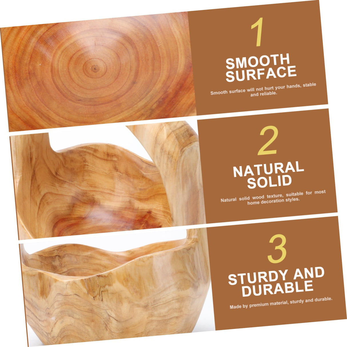 SHOWERORO 1pc Solid Wood Root Carving Fruit Basket Wood Fruit Basket with Handle Cupcake Basket Wooden Decorative Storage Basket Snack Container SHOWERORO