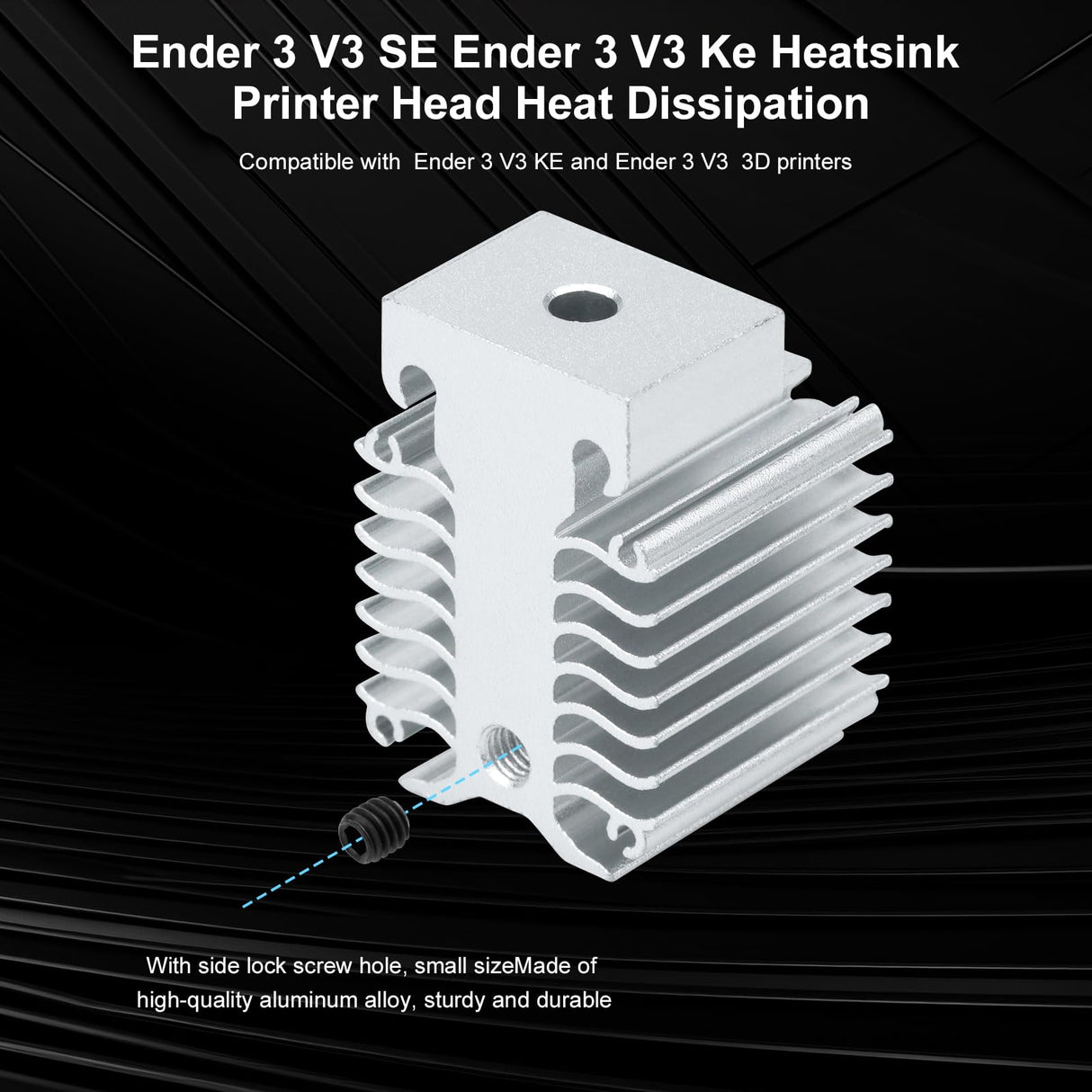 3D Printer xirbbo Heat Dissipation Block, Ender 3 V3 Silver Aluminum 3D Printer Heatsink Radiator, Hotend Replacement Parts 3D Printing Heatsink Accessory, for Ender 3 V3 KE and Ender 3 V3 SE Xirbbo