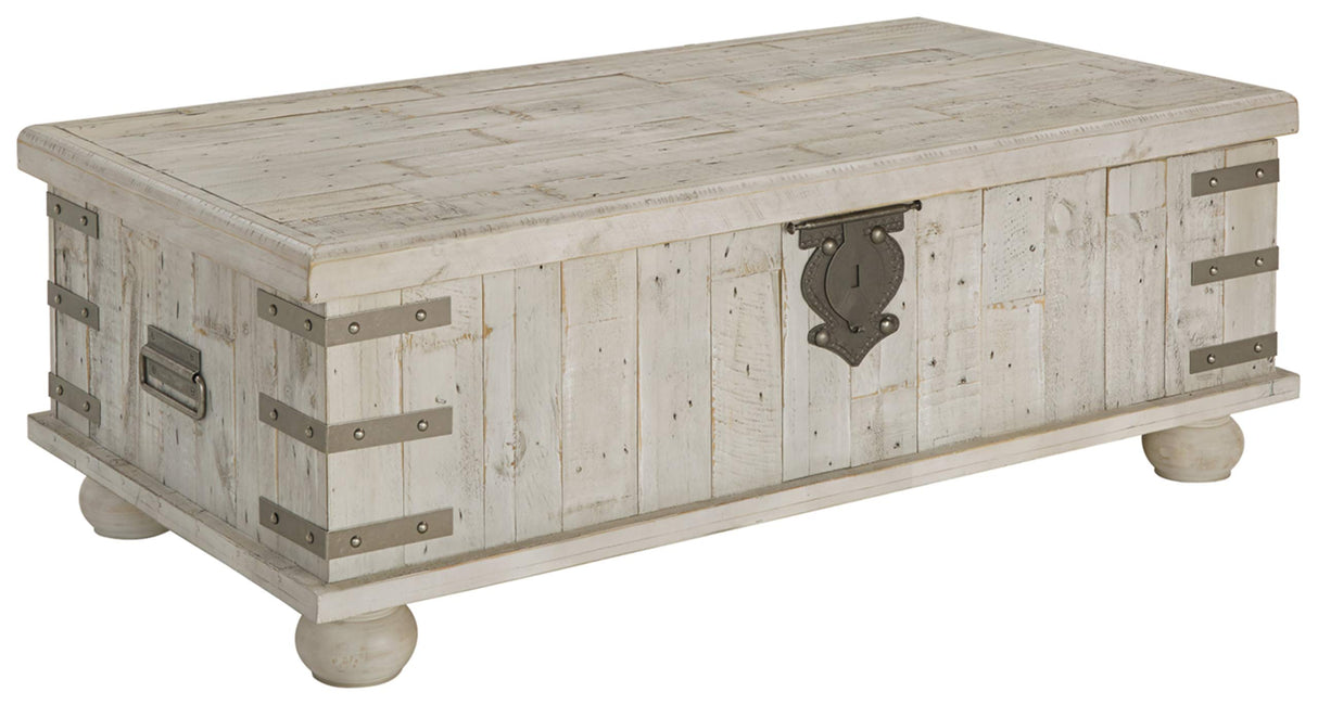 Signature Design by Ashley Carynhurst Lift Top Rustic Farmhouse Cocktail Table, Antique Off White Signature Design by Ashley